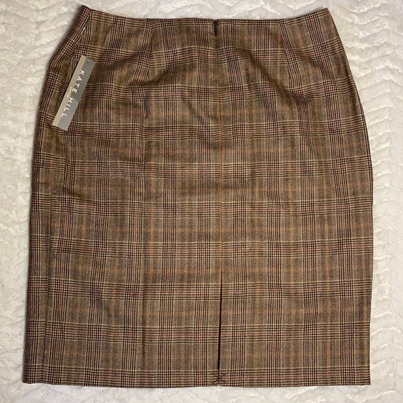 CLOSING SALE Kate Hill Petite Plaid Pencil Skirt - Picture 2 of 5